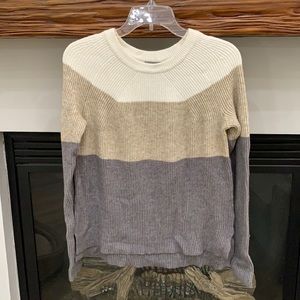 Stitch Fix{Evolution}Woman’s Sz S Cream/Tan/Gray Color Block Sweater
